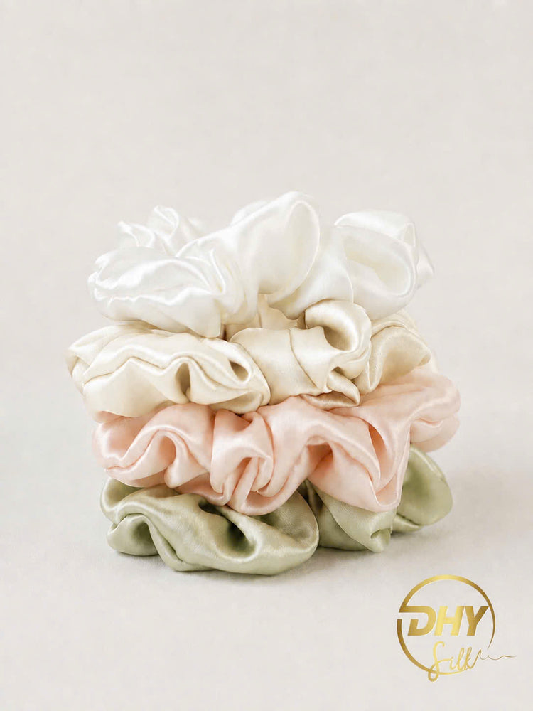 Silky Scrunchies Set (Pack of 3 - Random Color)
